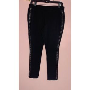 Black studded leggings